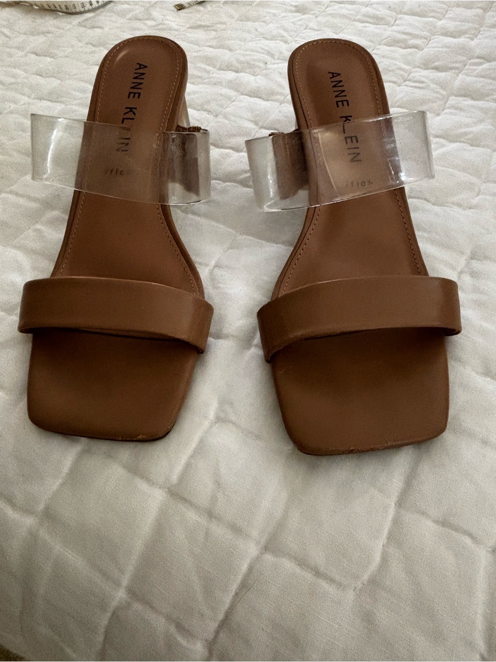 Anne Klein Fantasia block heel sandals 8.5 nude - Picture 3 of 8